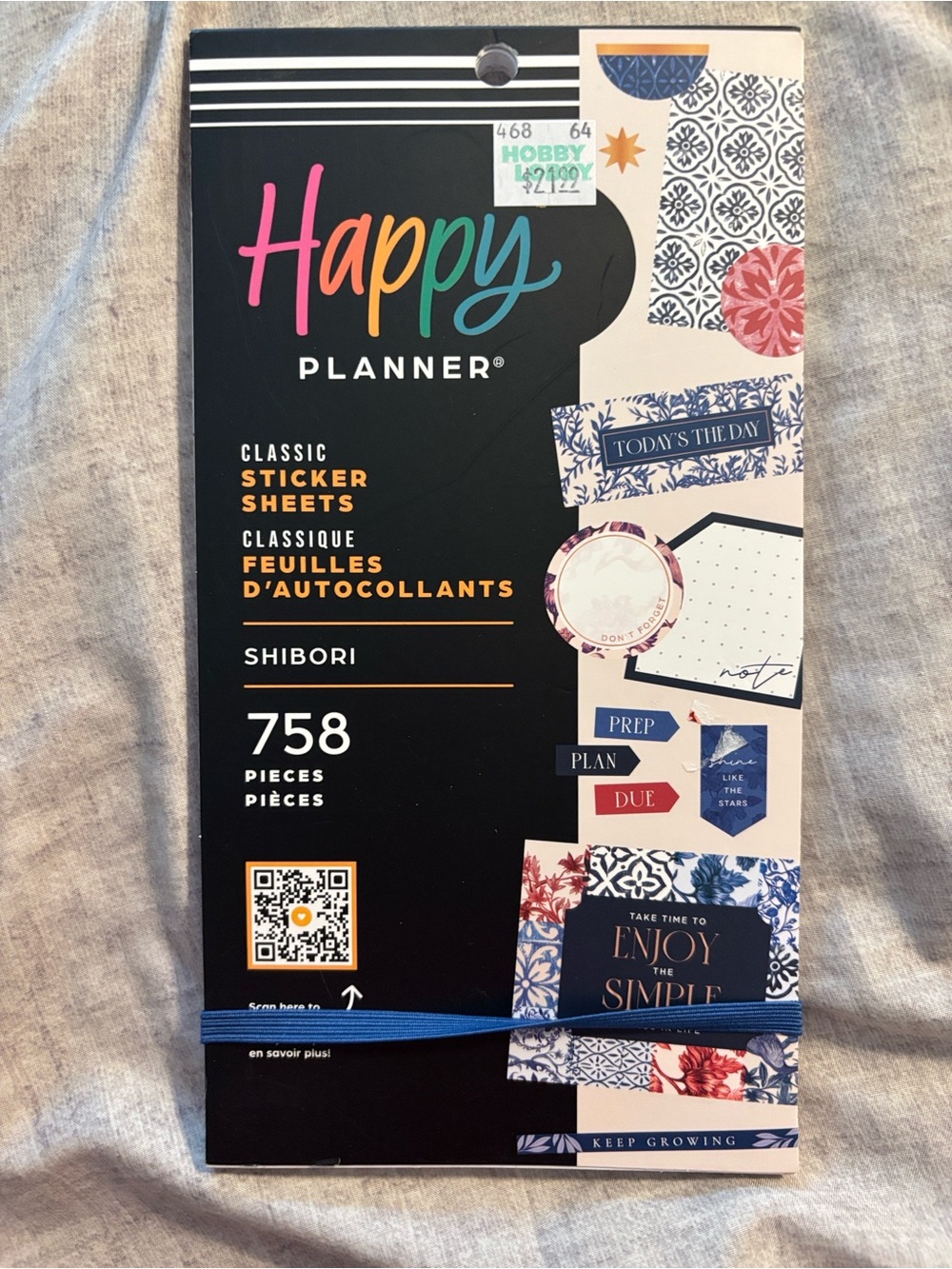 Happy Planner Shibori Sticker Pack - Blue, Pink, Red & Navy